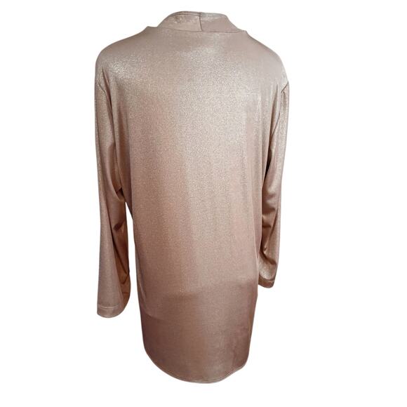 CHICO'S‎ 2 Travelers Open Front Jacket Cardigan Top 12/LG Dressy Gold Metallic - Picture 9 of 9